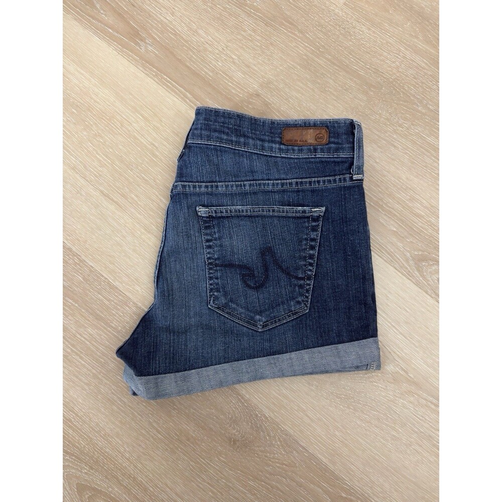 AG Adriano Goldschmied The Pixie Roll Up Denim Shorts Size 30 Medium Wash Cuffed - Picture 14 of 15